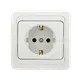 Лондон Розетка 1-местная с заземлением 16А керамика белая EKF PROxima