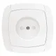 Париж Розетка 1-местная без заземления 10А белая с защ. штор. EKF Simple