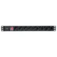 Блок розеток PDU TERACOM PRO 19" 1U 10А/250В 8 розеток Schuko с выключателем без шнура питания входной разъем C14 корпус алюминий черный