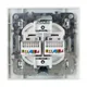 Розетка RJ-45 2-местная СП Минск белая EKF