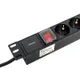 Блок розеток PDU TERACOM PRO 19" 1U 16А/250В 8 розеток Schuko с выключателем шнур питания длиной 2 метра сечение 3x1,5 мм2 вилка Schuko корпус пластик черный