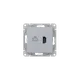 Механизм розетки HDMI+RJ45 (cat5), алюминий Эпика EKF