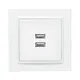 Минск Розетка USB 2-местная СП 2,1А белая EKF