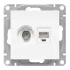 Механизм розетки TV+RJ45 (cat5), белый Эпика EKF