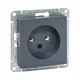 Механизм розетки, 16А, без заземления, без шторок, графит Эпика EKF