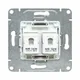 Механизм розетки RJ45 - 2шт, (cat5), шампань Эпика EKF