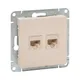 Механизм розетки RJ45 - 2шт, (cat5), кремовый Эпика EKF