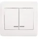 София Выключатель 2-клавишный с индикатором,10А, белый EKF Simple