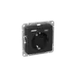 Механизм розетки с USB-A+С - 2шт, 16А, с заземлением, со шторками, чёрный Эпика EKF