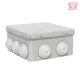 Коробка распределительная КМР-030-014 с крышкой (100х100х50) для прямого монтажа, 10 мембр. вводов серая IP55 EKF