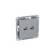 Механизм розетки RJ45 - 2шт, (cat5), алюминий Эпика EKF