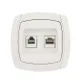 Париж Розетка RJ-45+Phone 1A 120В белая EKF Simple