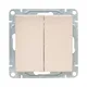 Механизм выключателя, двухклавишный, кнопочный, кремовый Эпика EKF