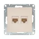 Механизм розетки RJ45 - 2шт, (cat5), кремовый Эпика EKF