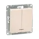 Механизм выключателя, двухклавишный, с подсветкой, кремовый Эпика EKF