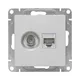 Механизм розетки TV+RJ45 (cat5), алюминий Эпика EKF