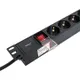 Блок розеток PDU TERACOM PRO 19" 1U 16А/250В 8 розеток Schuko с выключателем шнур питания длиной 2 метра сечение 3x1,5 мм2 вилка Schuko корпус алюминий черный