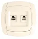 Париж Розетка RJ-45+Phone 1A 120В бежевая EKF Simple