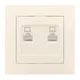 Валенсия розетка компьютерная RJ-45 2-местная кремовая EKF PROxima