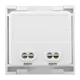 Розетка USB A+C, 2.1А, 2 гнезда, без индикатора, белая EKF