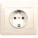 София Розетка 1-местная с заземлением, 16А, бежевая EKF Simple