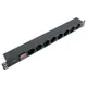 Блок розеток PDU TERACOM PRO 19" 1U 10А/250В 8 розеток Schuko с выключателем без шнура питания входной разъем C14 корпус алюминий черный