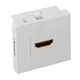 Розетка HDMI, 2 модуля, 1 гнездо, без индикатора, белая EKF